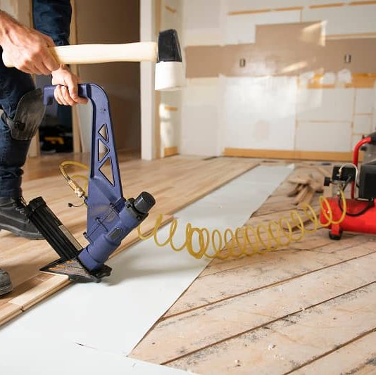 Hardwood installation from Carolina Carpet in the Henderson, NC area