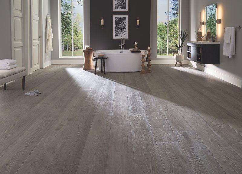 Karastan Laminate BelleLuxe flooring in a stylish bathroom
