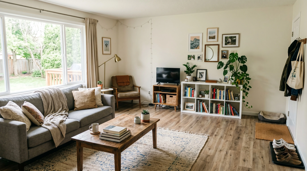 Wood-look luxury vinyl plank flooring installed in a Henderson NC rental property